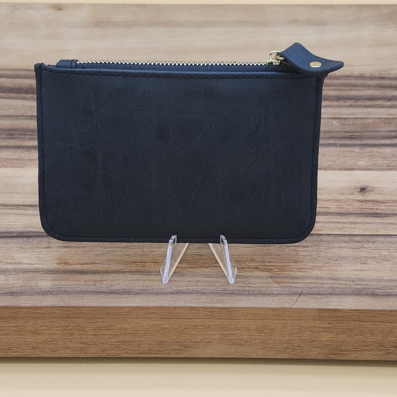 Black Wallet with Gold Chain and Bow Accent - Picture 2 of 4
